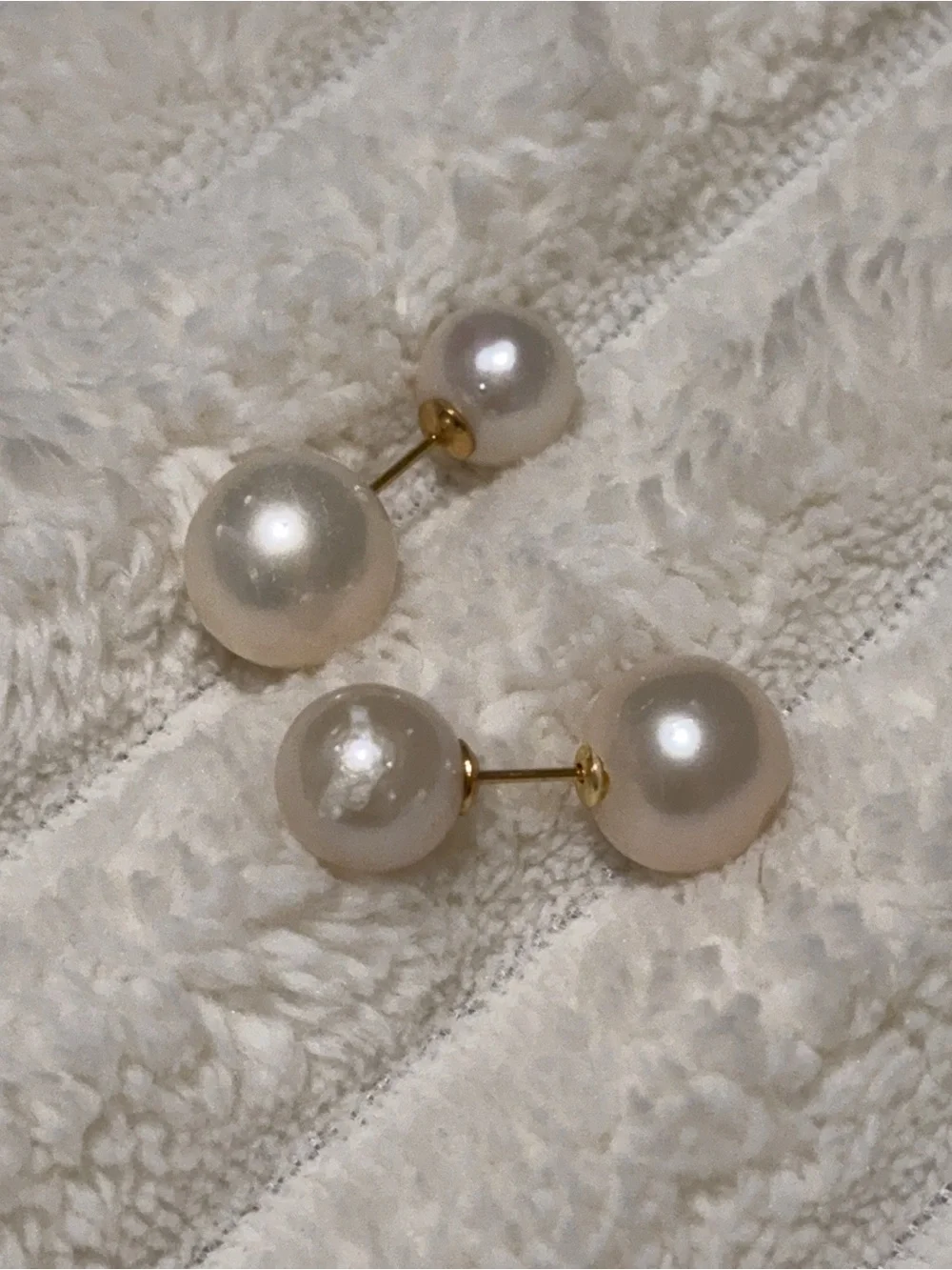 Real Pearl Double-Sided Earrings